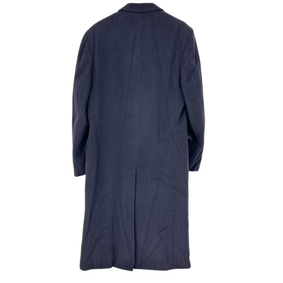Neiman Marcus vintage heavy lined 46” chest Navy Cashmere Overcoat - Picture 12 of 16